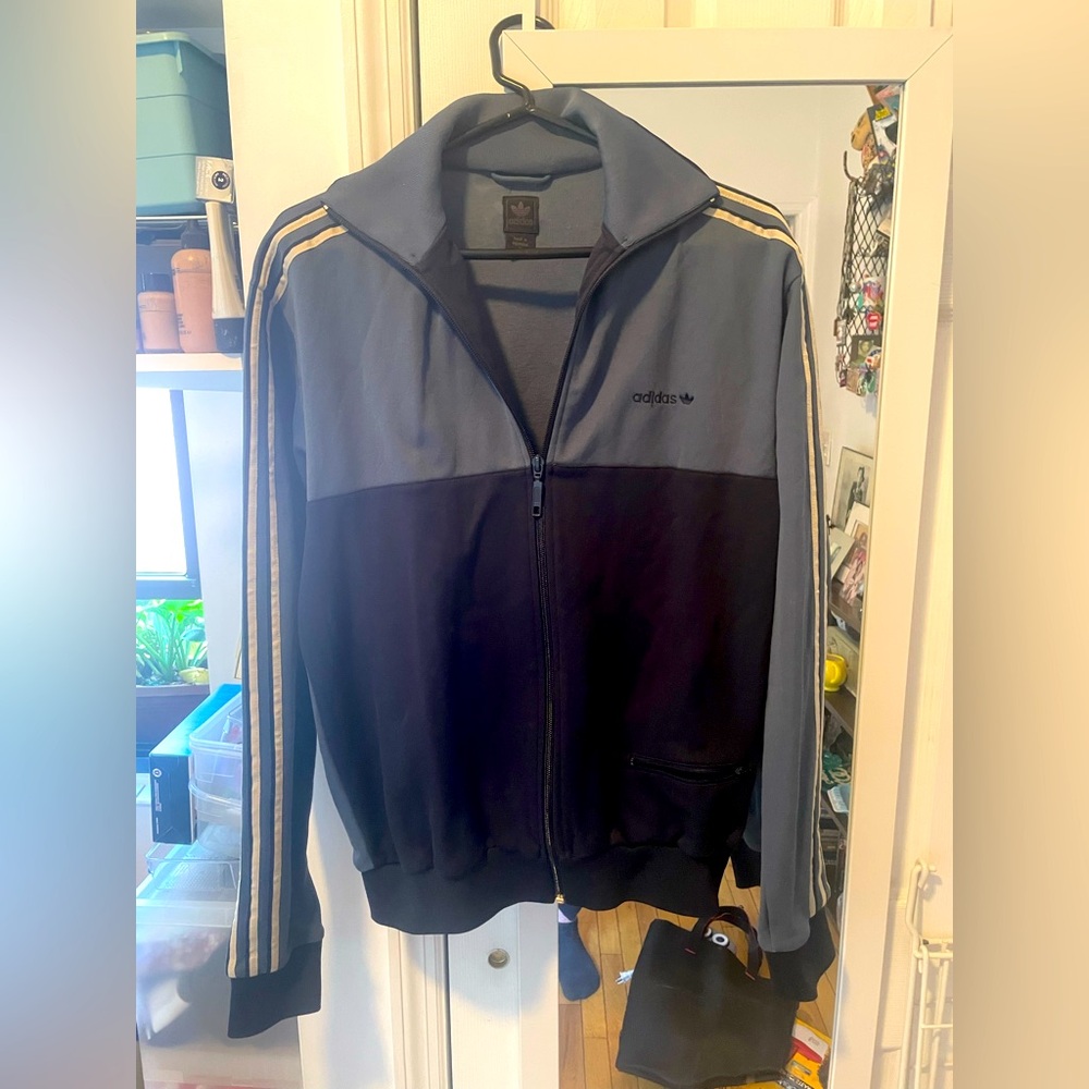 Adidas Gray and Black Label Jacket size men’s medium new